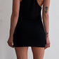 RARE 90S PLEIN SUD MINI DRESS WITH AVANT GARDE NECKLINE  / UK 8