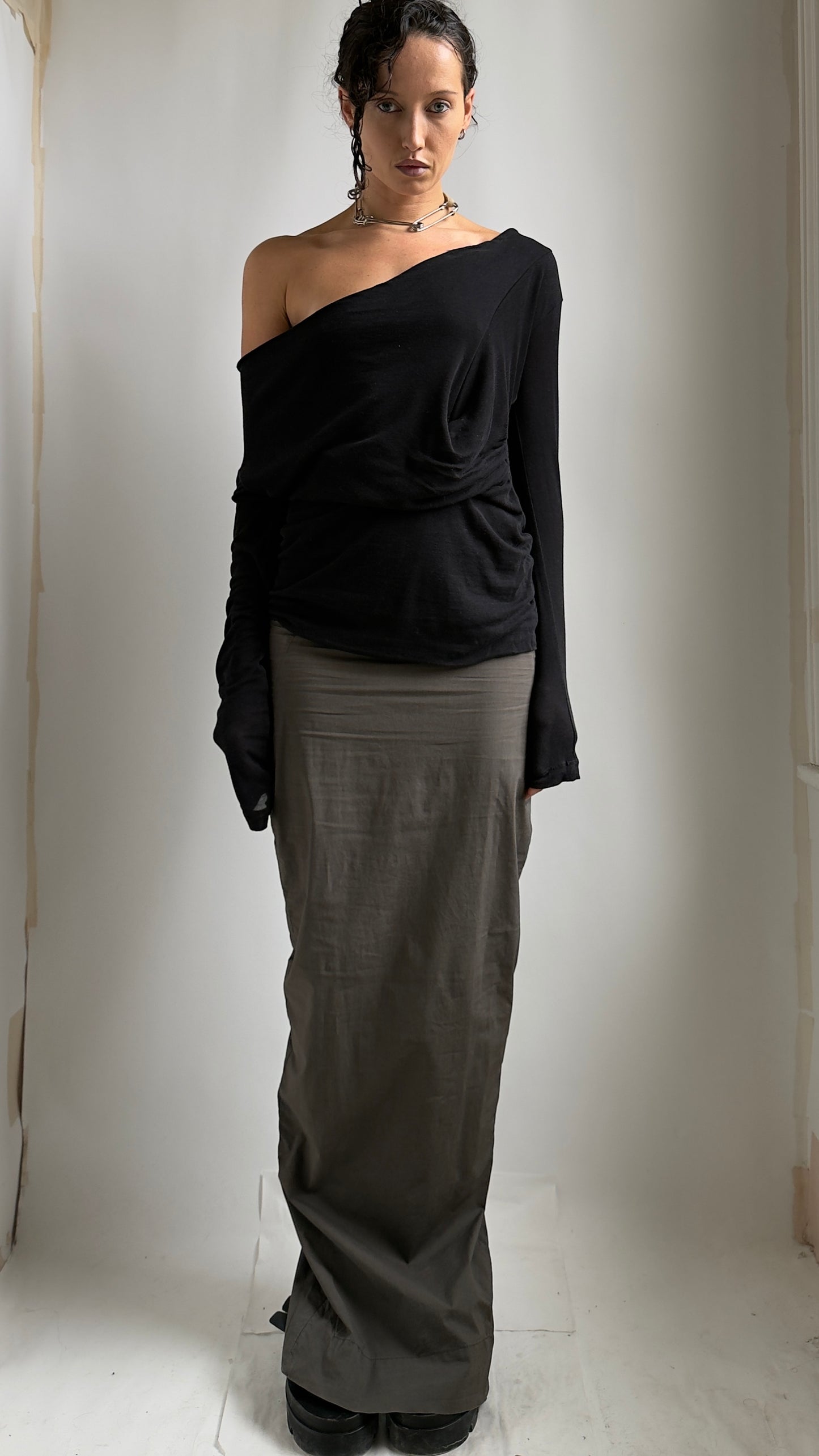 90S TWISTED COLD SHOULDER TOP / UK 8-12