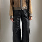 RARE LATE 70S SHEEPSKIN AND LEATHER CONTRAST JACKET / UK 6-10