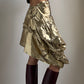 RARE EARLY 2000S COMME DES GARCONS DECONSTRUCTED FOIL SKIRT / W; 27"