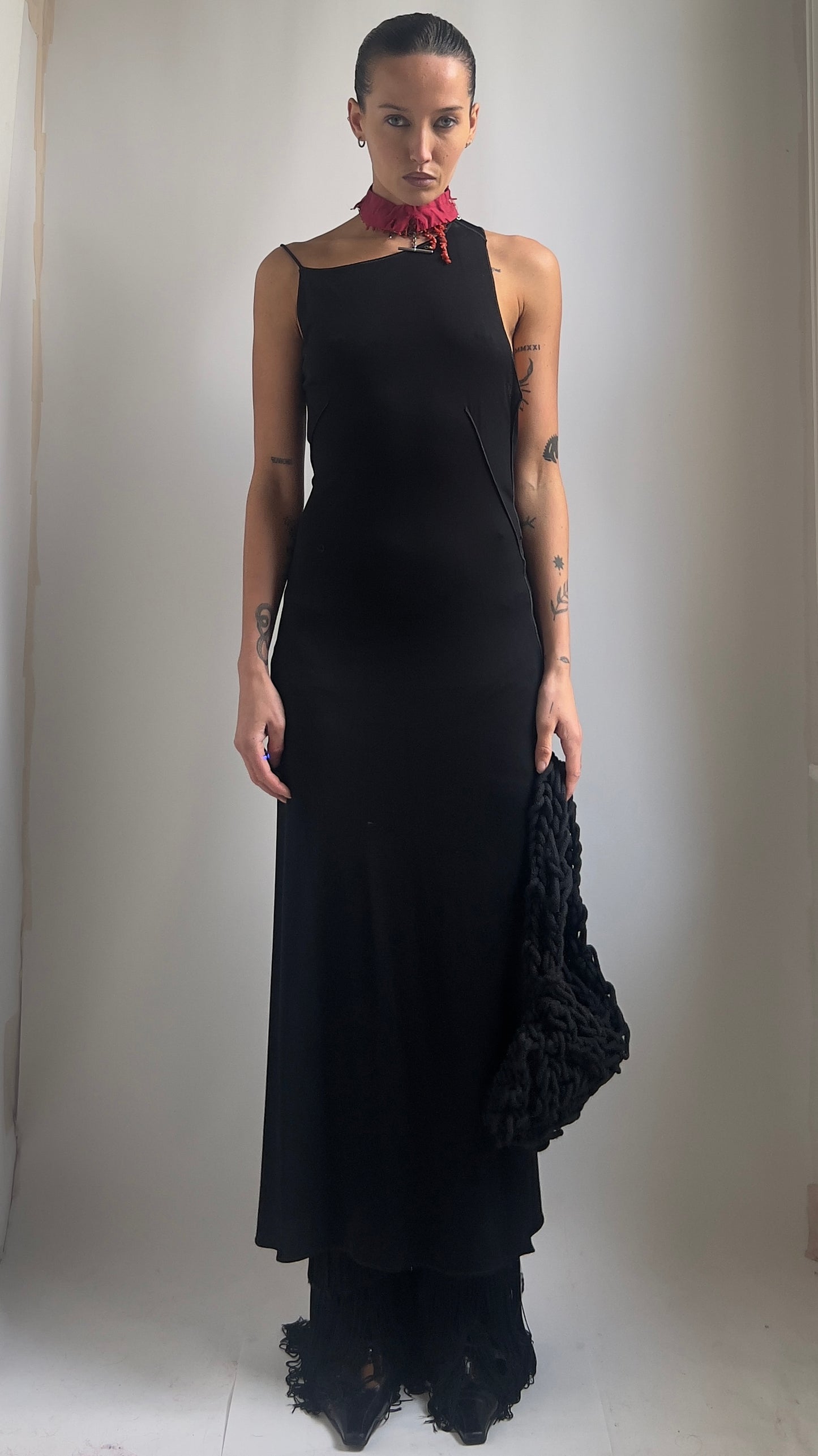 RARE 90S ALBERTA FERRETTI ASYMMETRICAL DRESS / UK 8