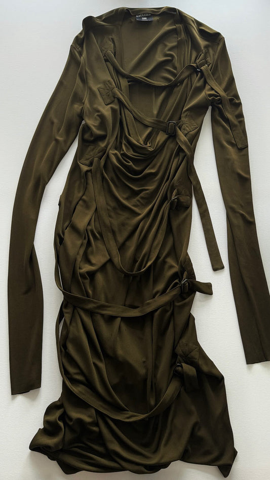 RARE LATE 90S JEAN PAUL GAULTIER OPEN FRONT BONDAGE DRESS / UK 6-10