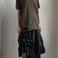 EARLY 2000S COP COPINE ASYMMETRICAL PLEATED SKIRT / 28"-35" WAIST OR HIPS