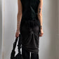 70S BLACK SUEDE MONGOLIAN VEST / UK 8-10