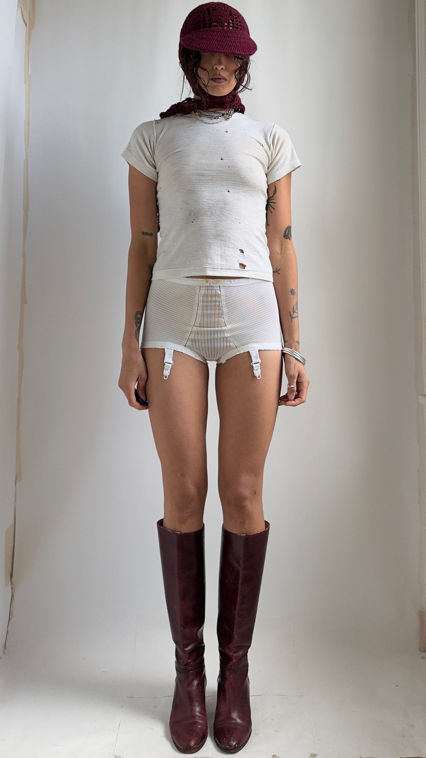 60S SUSPENDER STRETCH SHORTS / UK 6