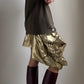 RARE EARLY 2000S COMME DES GARCONS DECONSTRUCTED FOIL SKIRT / W; 27"