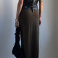 80S FITTED BLACK LEATHER WAISTCOAT / UK 6-8