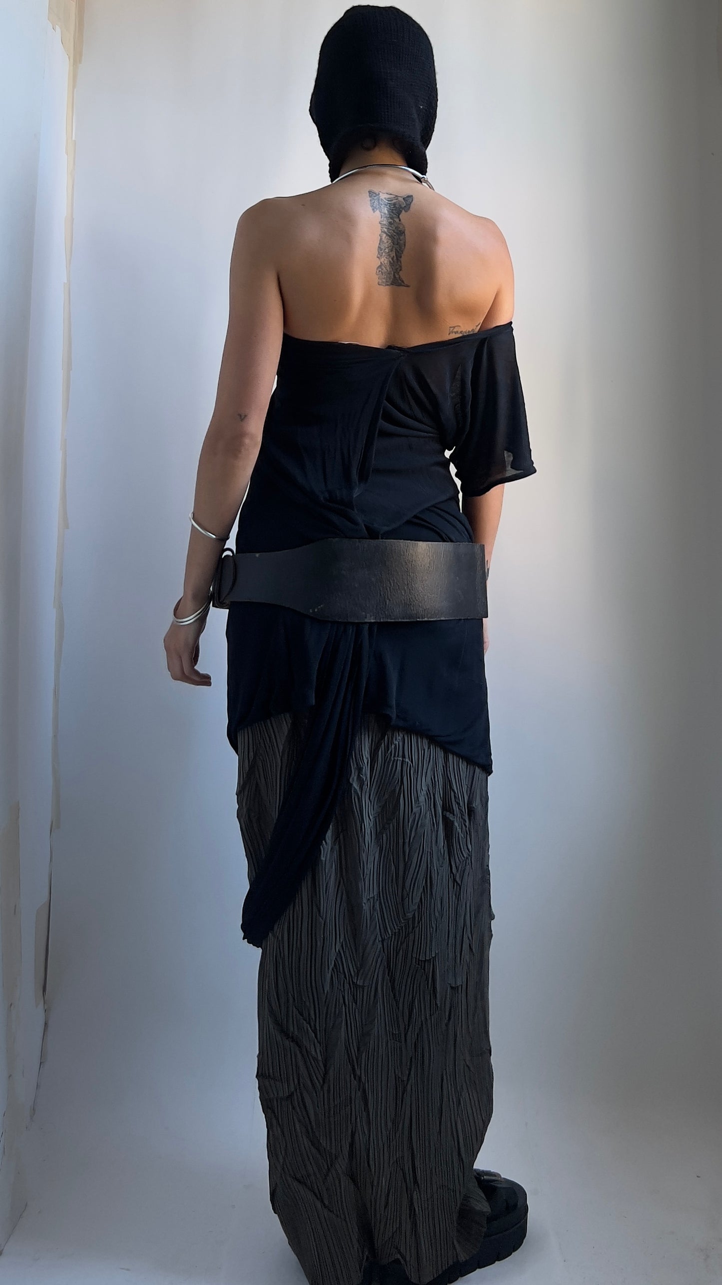 90S ISSEY MIYAKE PLEATED MAXI SKIRT / UK 6-10