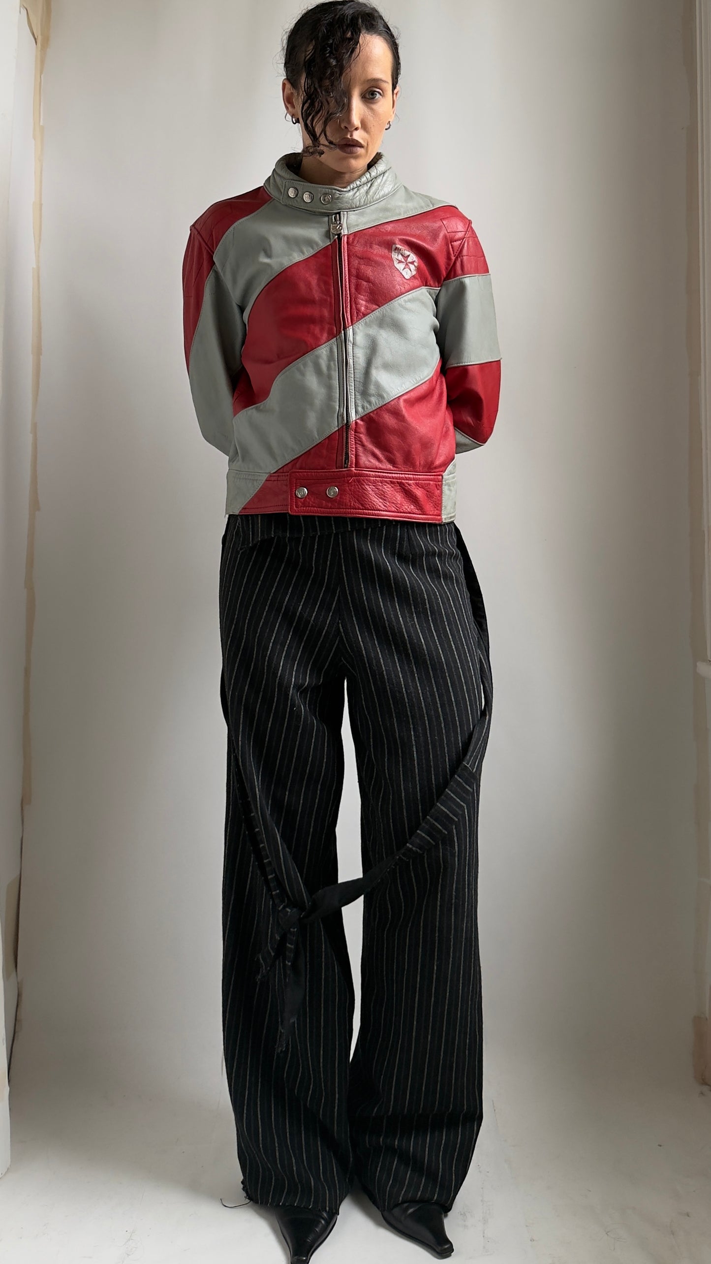 RARE 70S LEATHER RACING JACKET / UK 6-10