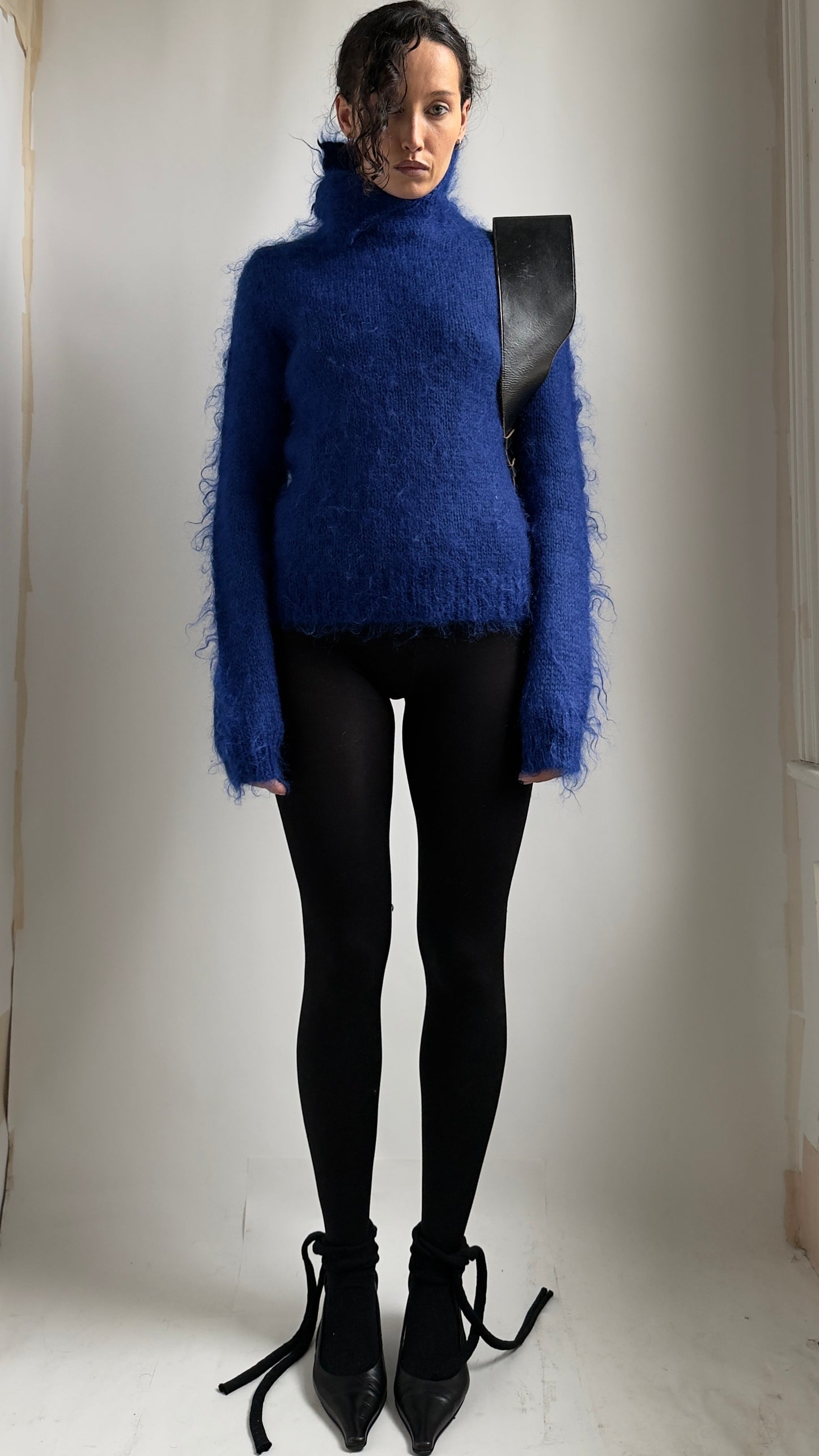 RARE AD 2000 COMME DES GARÇONS ELECTRIC BLUE MOHAIR JUMPER / UK 6-8