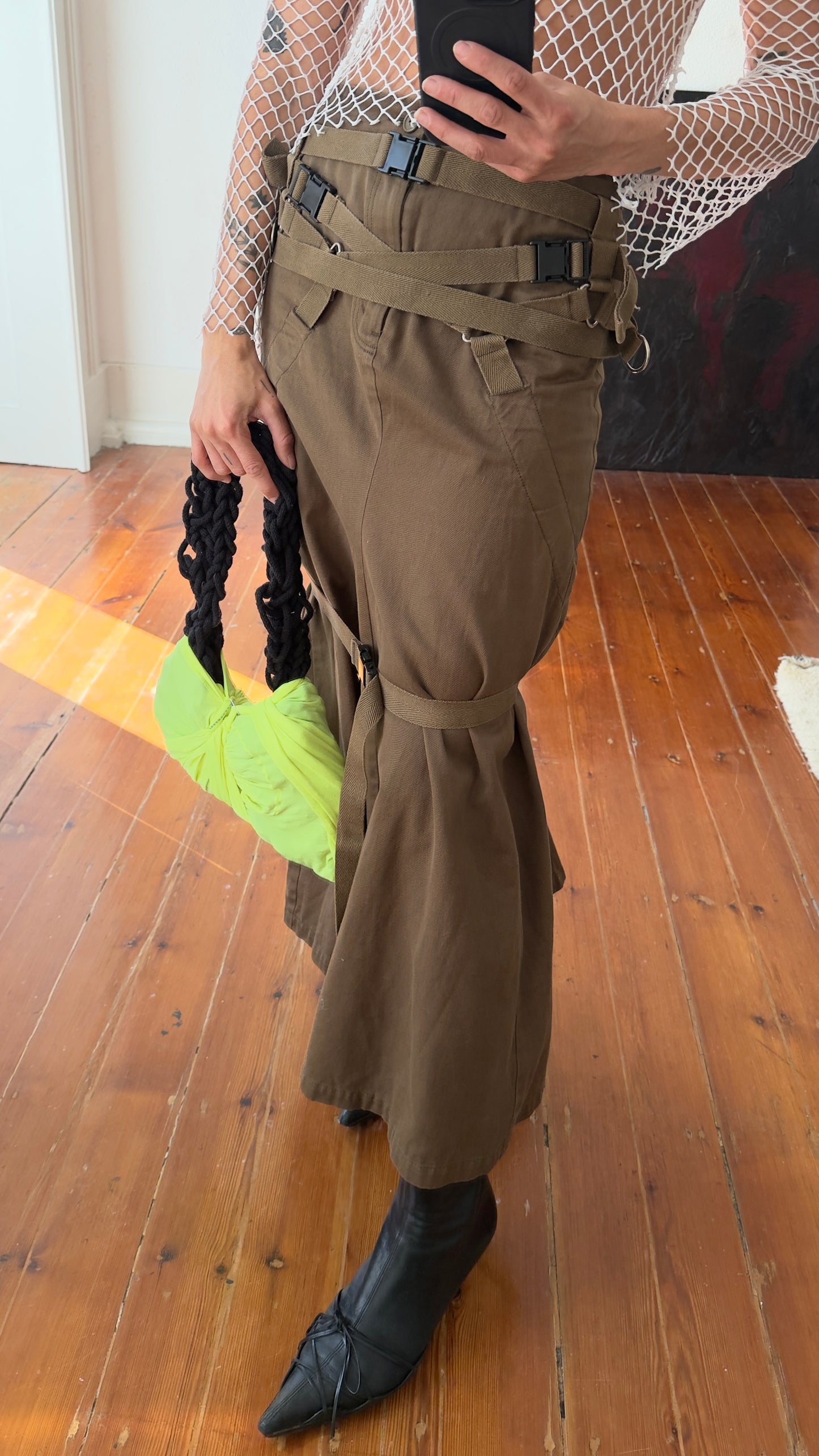 RARE 2002 JUNYA WATANABE BONDAGE SKIRT / W; 26"