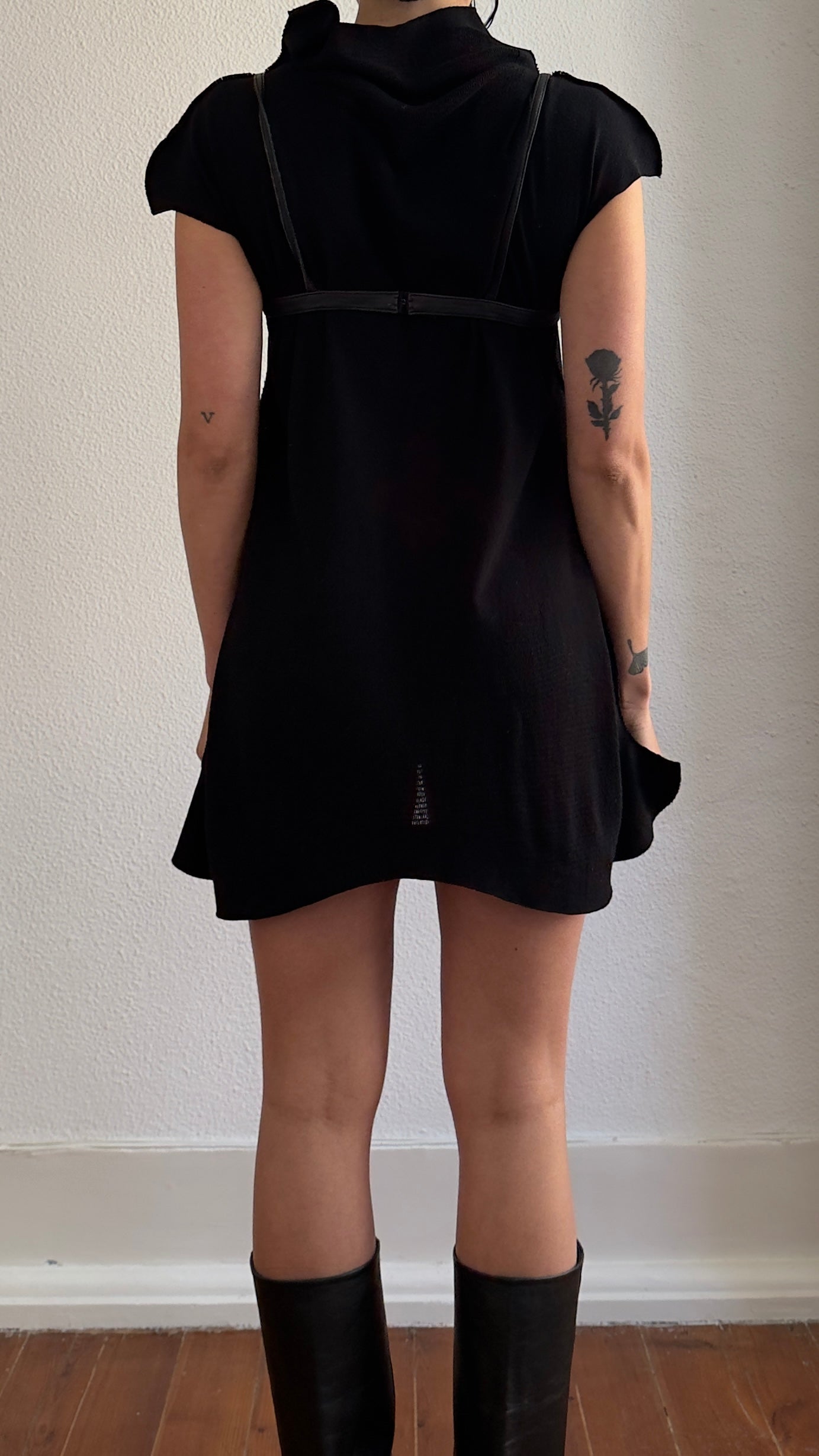 RARE EARLY 2000S ISSEY MIYAKE APOC ARCHITECTURAL MINI DRESS / UK 8-12