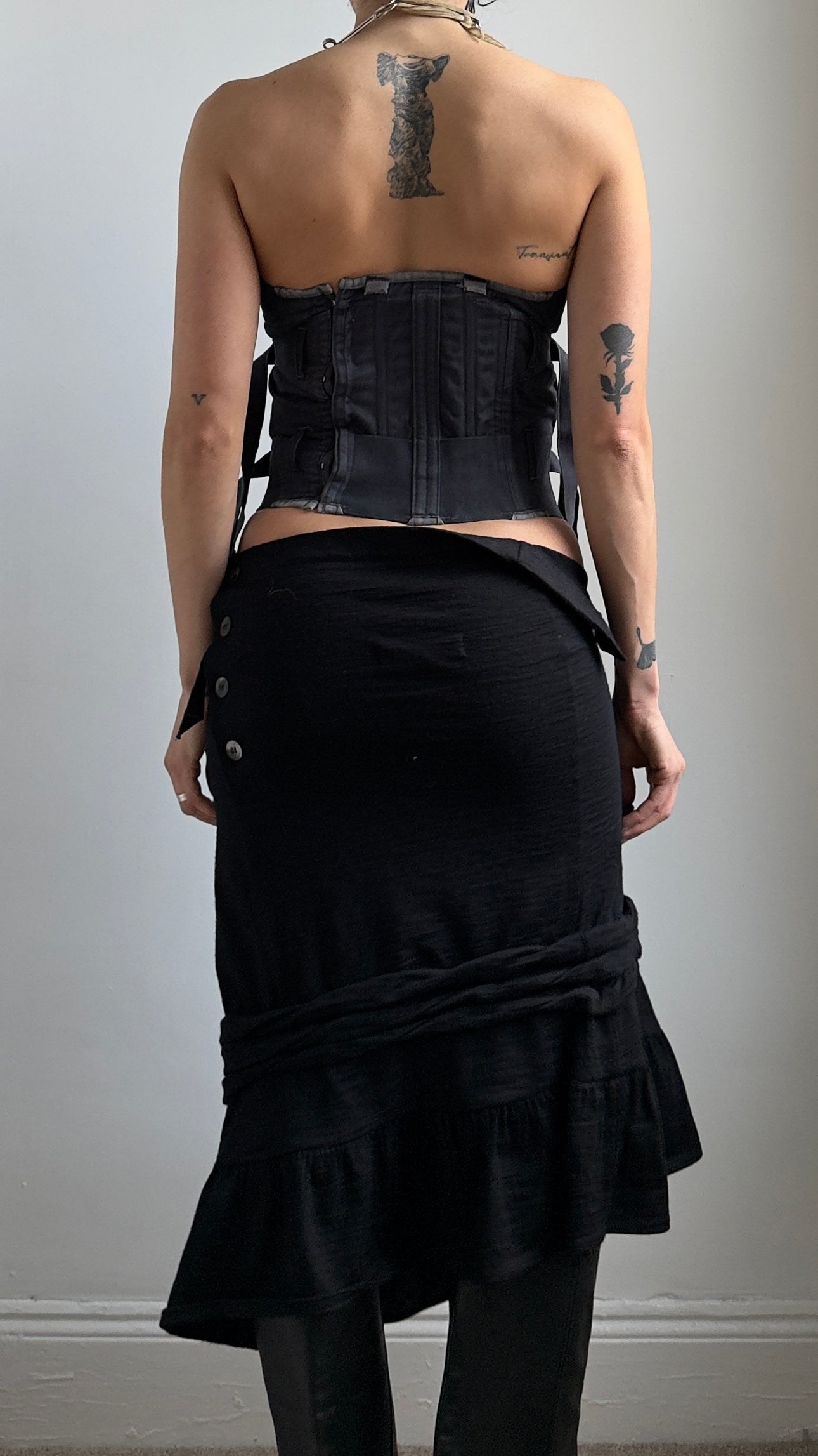 RARE 50S FAN LACED CORSET / UK 6