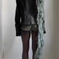 EARLY 2000S VIVIENNE WESTWOOD DRAPED LEATHER JACKET / UK 10-12