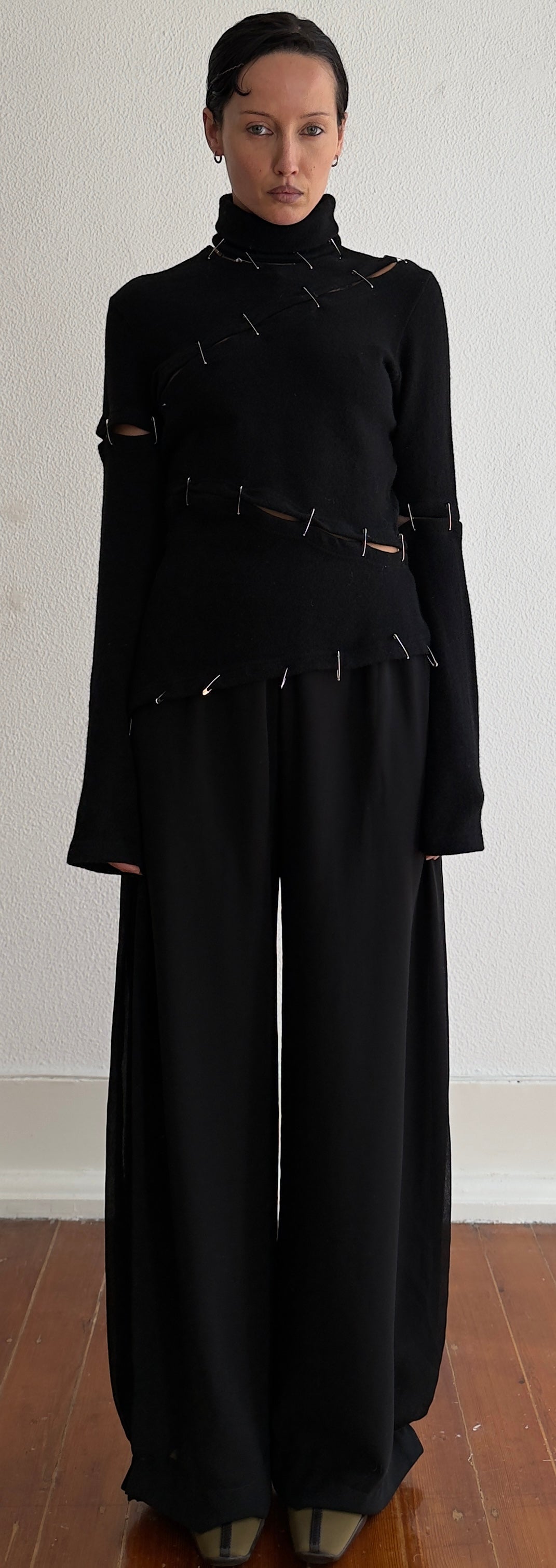 RARE EARLY 2000S PLEIN SUD SAFETY PIN DRESS / JUMPER / UK 8-10