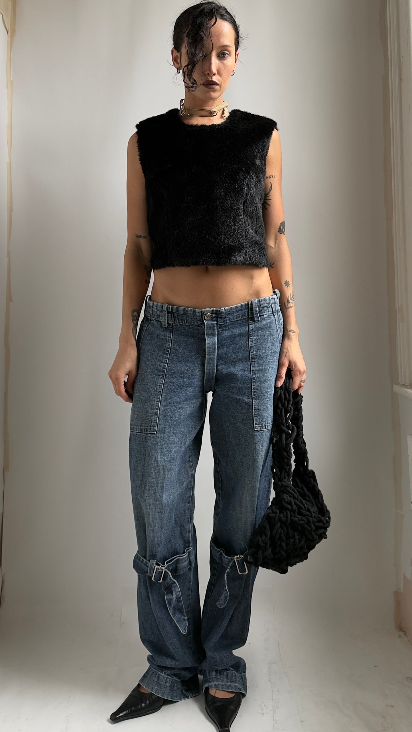 RARE 97 COMME DES GARÇONS FAUX FUR VEST / UK 6