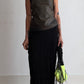90S KAAT TILLEY SLINKY PLEATED KNIT MAXI SKIRT / UK 8-10