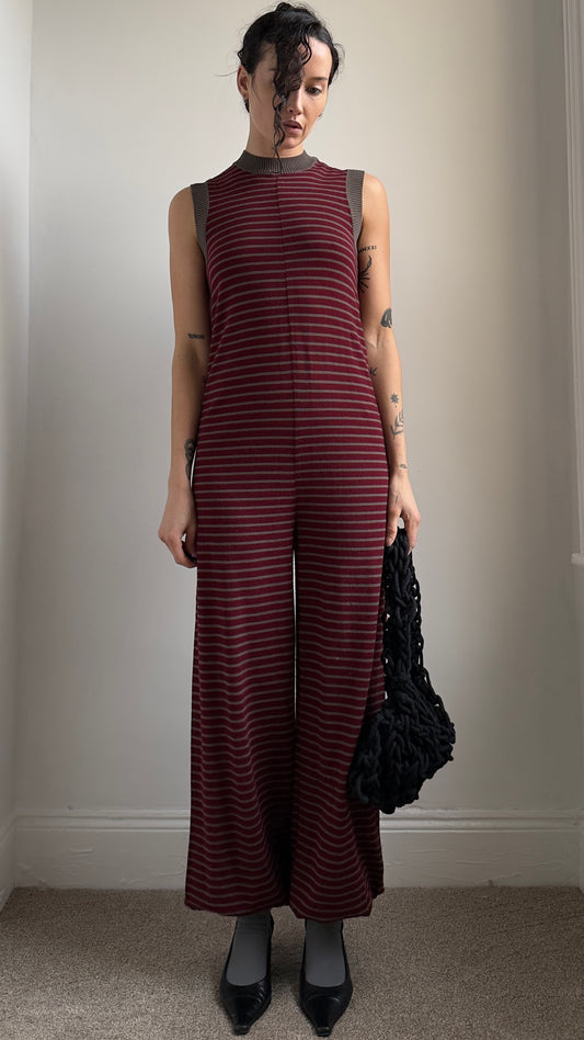 RARE 1995 JUNYA WATANABE STRIPED JUMPSUIT / UK 8-10