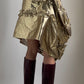 RARE EARLY 2000S COMME DES GARCONS DECONSTRUCTED FOIL SKIRT / W; 27"