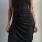 RARE 90S GATHERED SILK DRESS / UK 4-6
