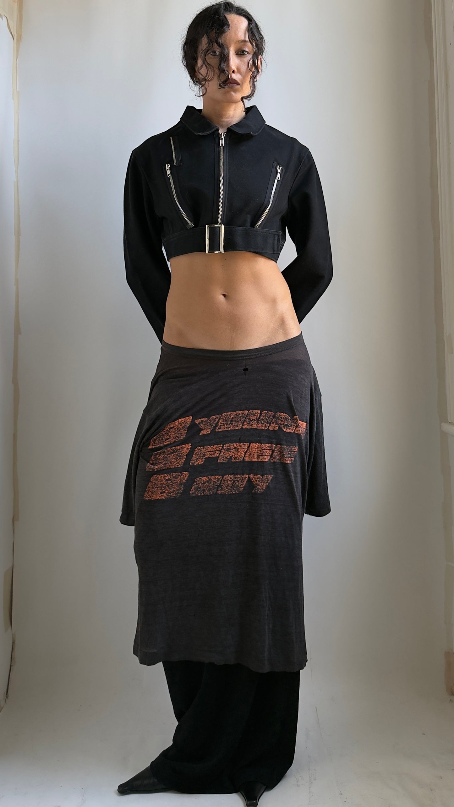 RARE S/S 94 YOHJI YAMAMOTO CROPPED FUNCTIONAL ZIP JACKET / UK 6-10