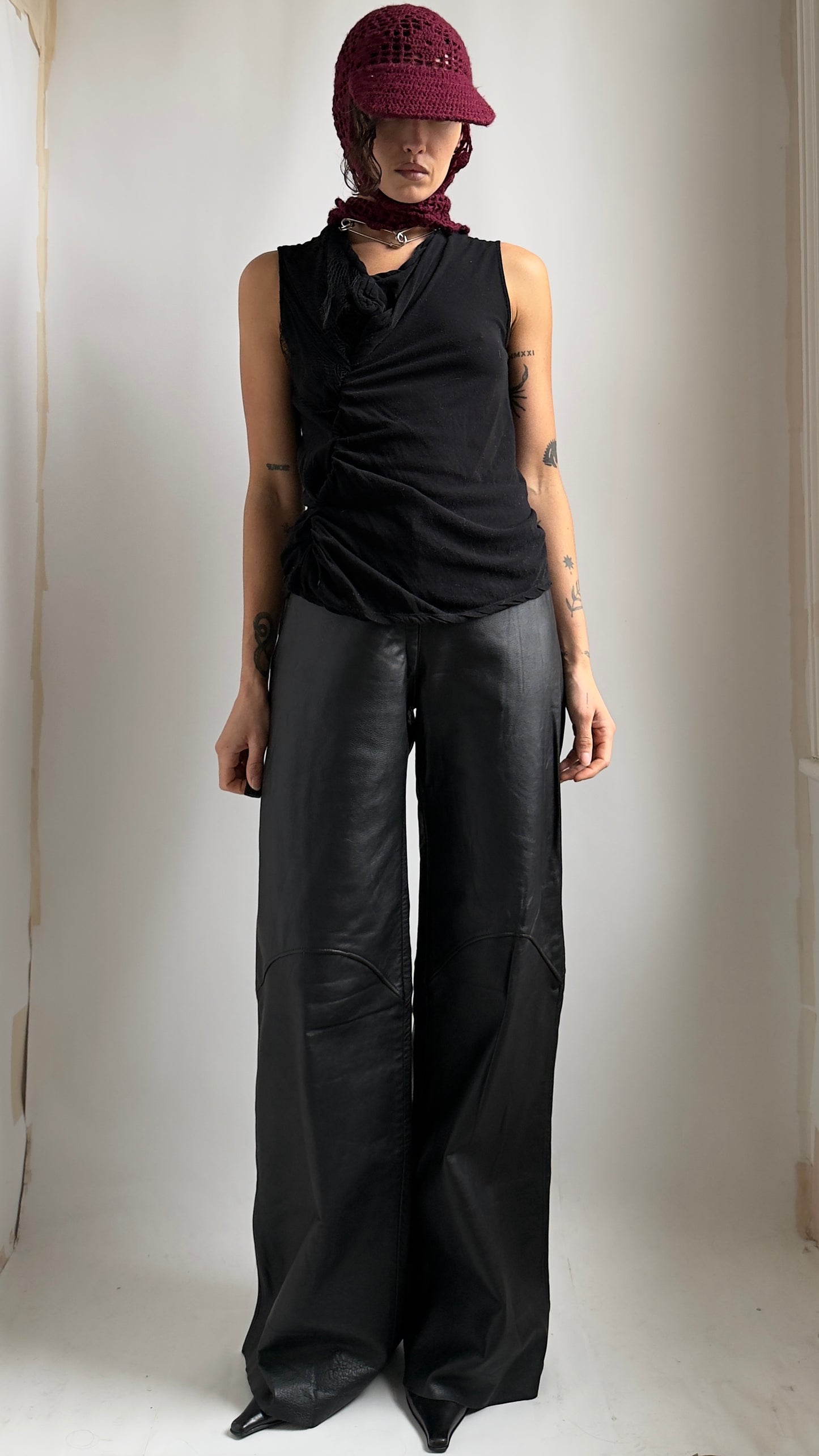 90S SHARON WAUCHOB ASYMMETRICAL TWISTED TOP / UK 6-10