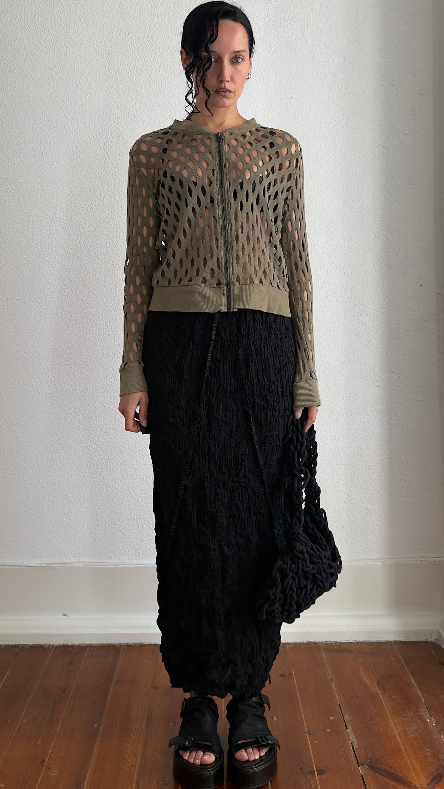 90S ISSEY MIYAKE TEXTURAL SKIRT / UK 6-10