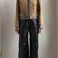 RARE LATE 70S SHEEPSKIN AND LEATHER CONTRAST JACKET / UK 6-10