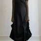 90S FRENCH SCULPTURAL GATHERED BLACK DRESS / UK 6