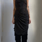 RARE 90S GATHERED SILK DRESS / UK 4-6