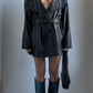 80S LEATHER JACKET DRESS / UK 8-12