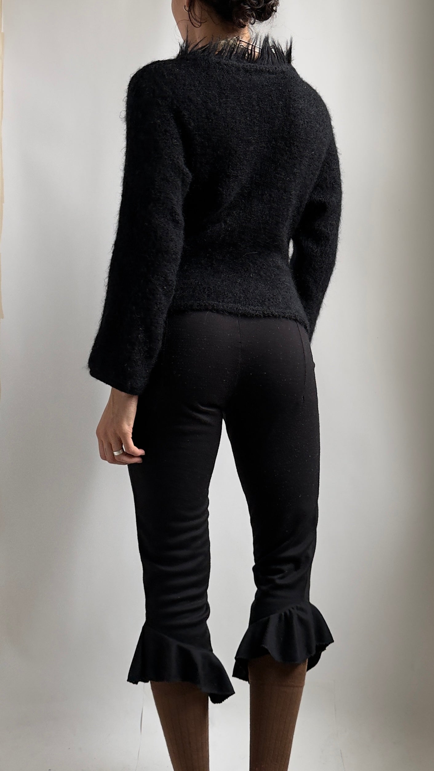 90S SOFT KNIT WITH FAUX FUR SPIKEY HEM / UK 6-12