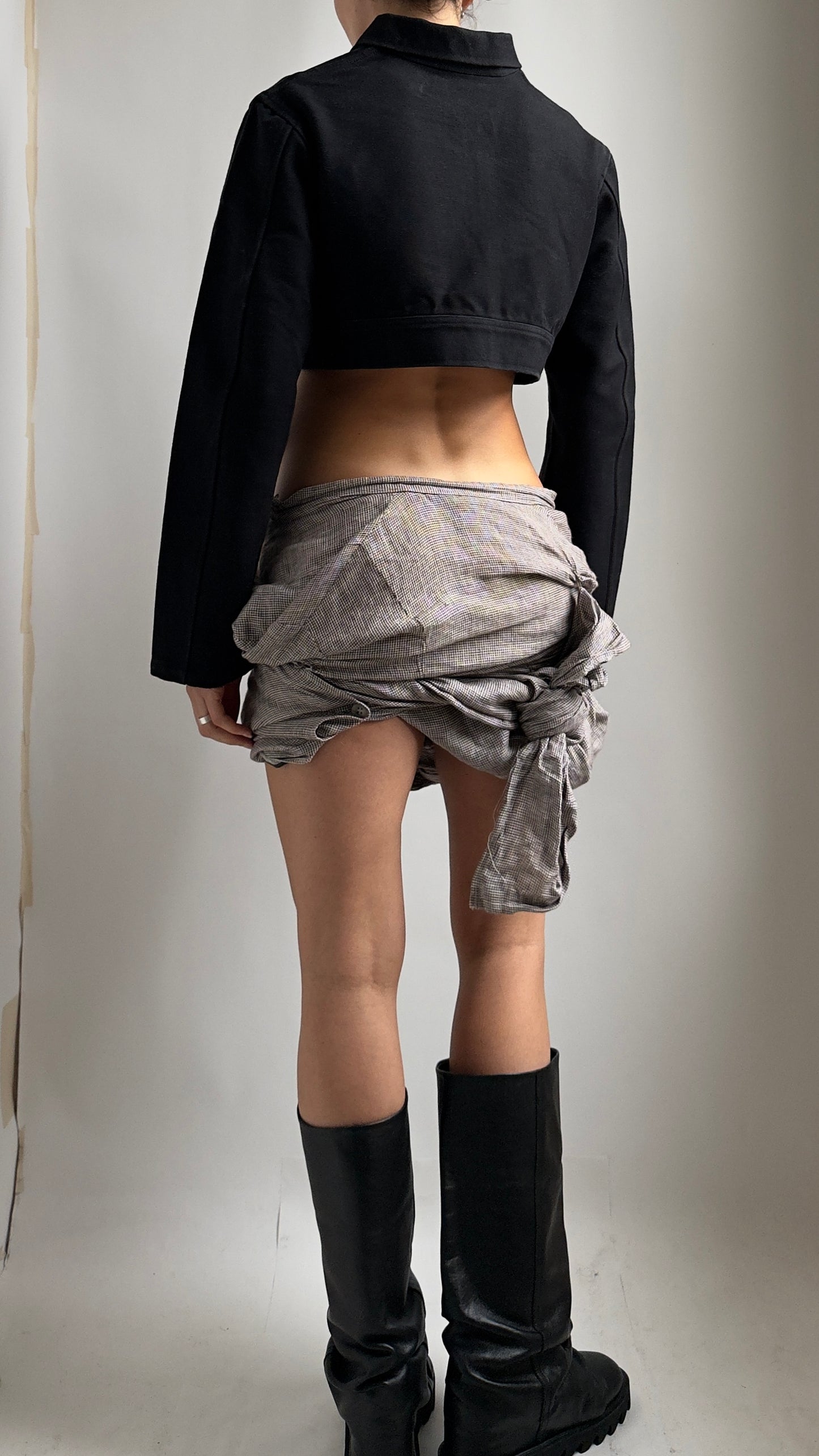 RARE S/S 94 YOHJI YAMAMOTO CROPPED FUNCTIONAL ZIP JACKET / UK 6-10