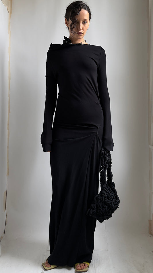 EARLY 2000S VIVIENNE WESTWOOD FITTED BLACK DRESS / UK 6