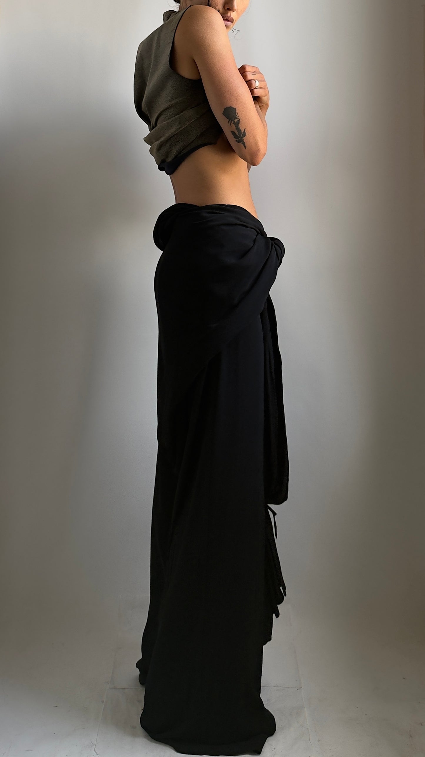 RARE EARLY 2000S YOHJI YAMAMOTO WRAP TROUSERS / UK 8-14