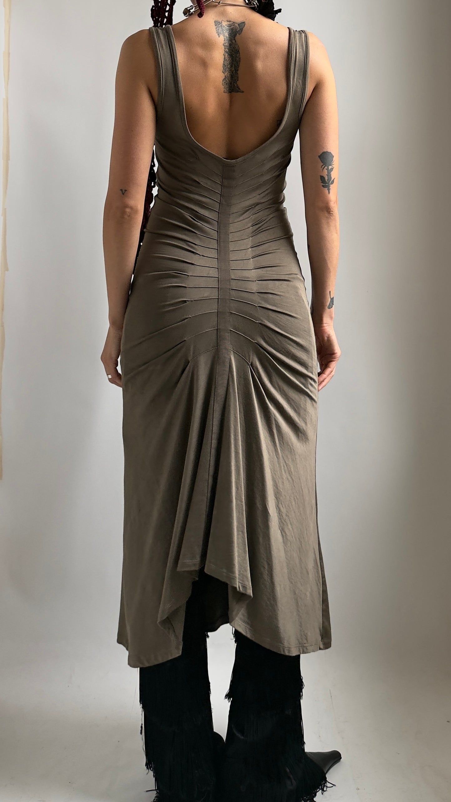 EARLY 2000S PLEIN SUD DRESS WITH WATERFALL BACK / UK 6