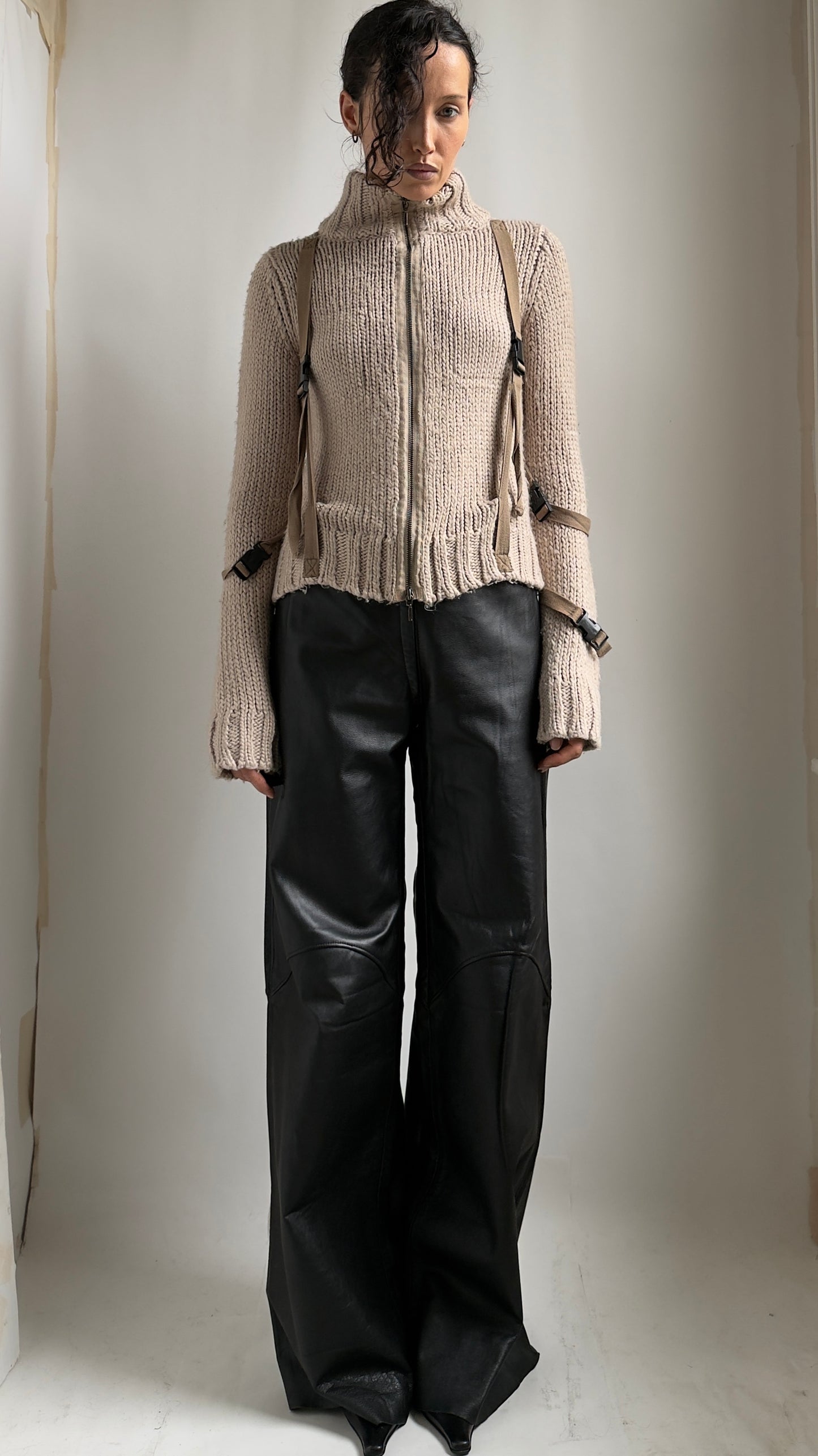 RARE 90S BONDAGE ZIP UP KNIT JACKET / UK 6-10