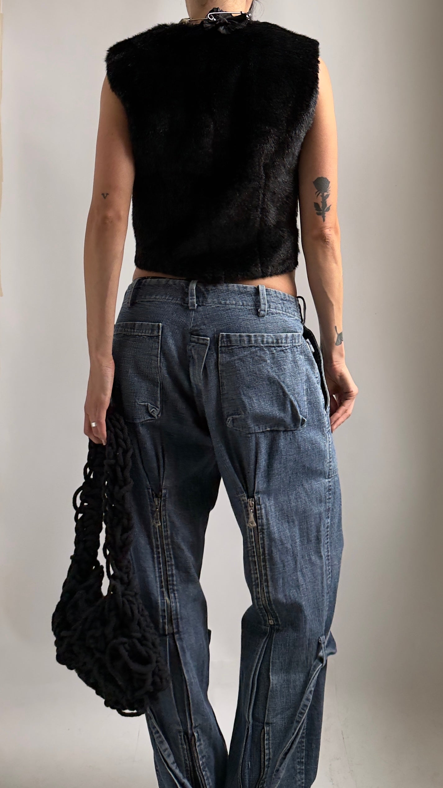 RARE 97 COMME DES GARÇONS FAUX FUR VEST / UK 6