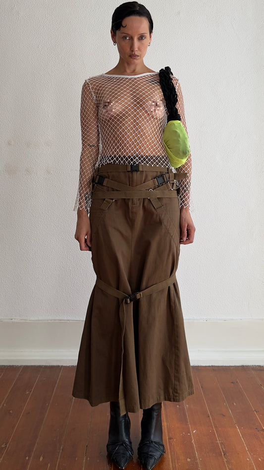 RARE 2002 JUNYA WATANABE BONDAGE SKIRT / W; 26"
