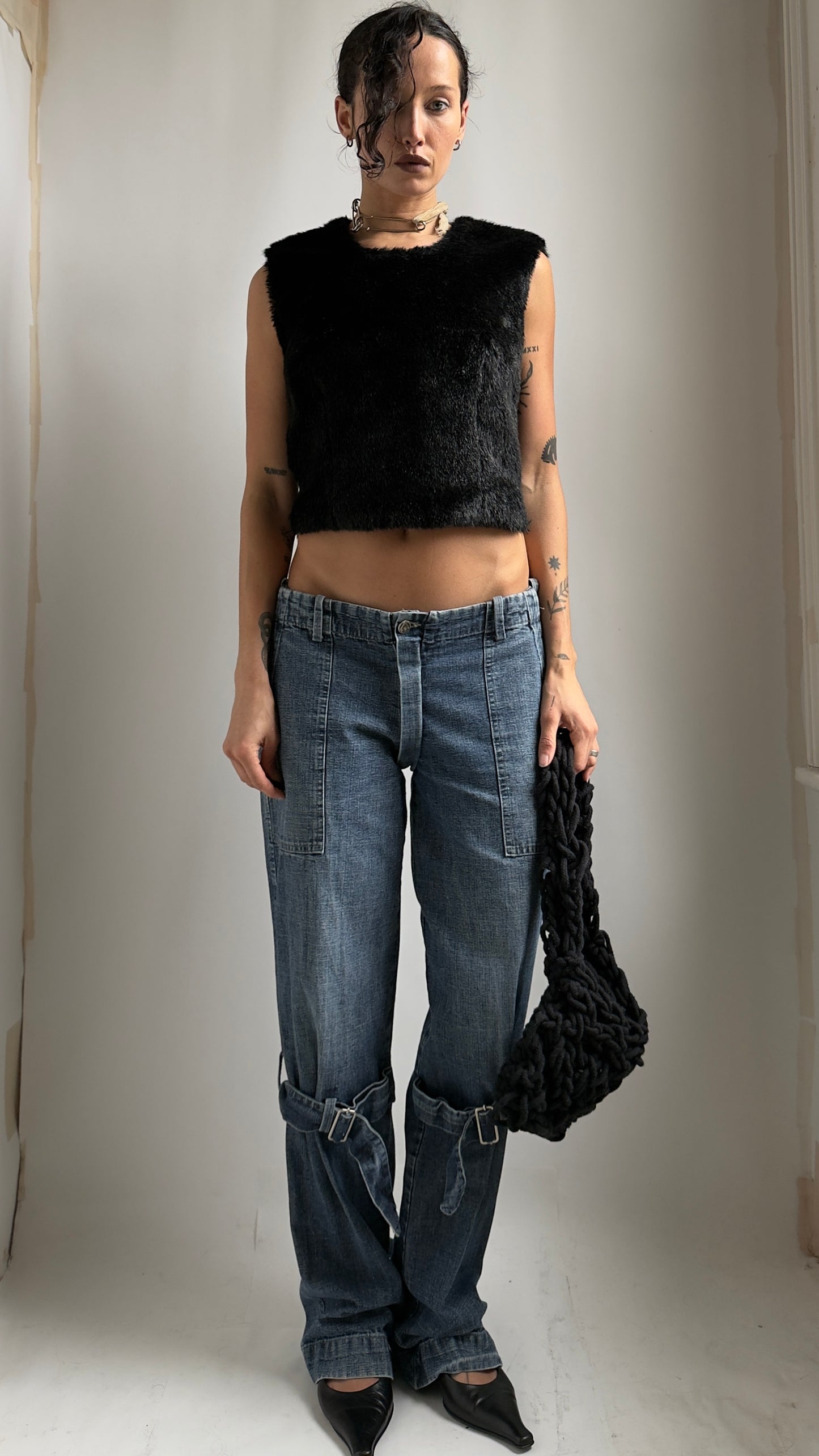 RARE 97 COMME DES GARÇONS FAUX FUR VEST / UK 6