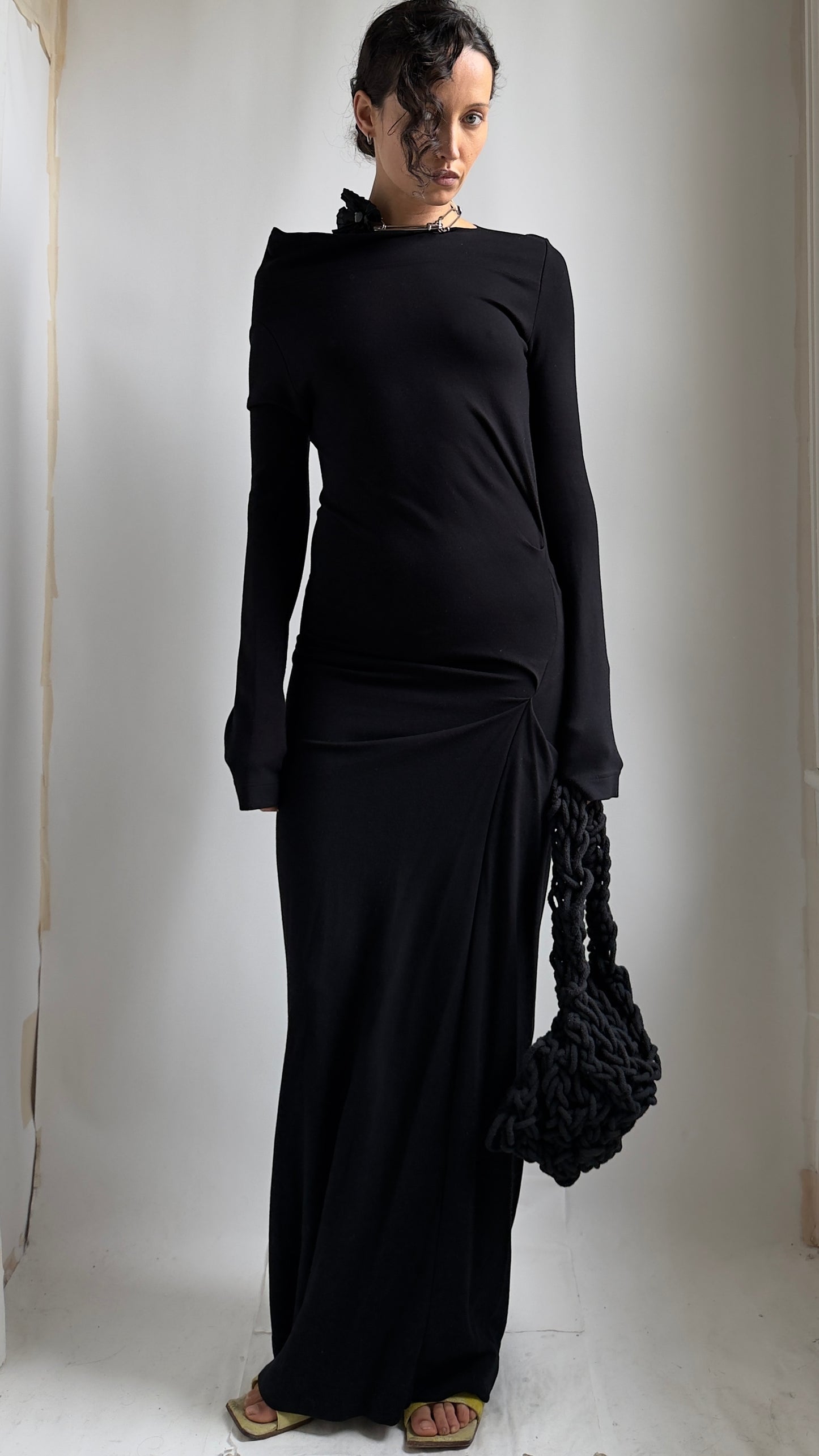 EARLY 2000S VIVIENNE WESTWOOD FITTED BLACK DRESS / UK 6