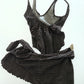 70S TWO PIECE WRAP SWIMSUIT DRESS / UK 6