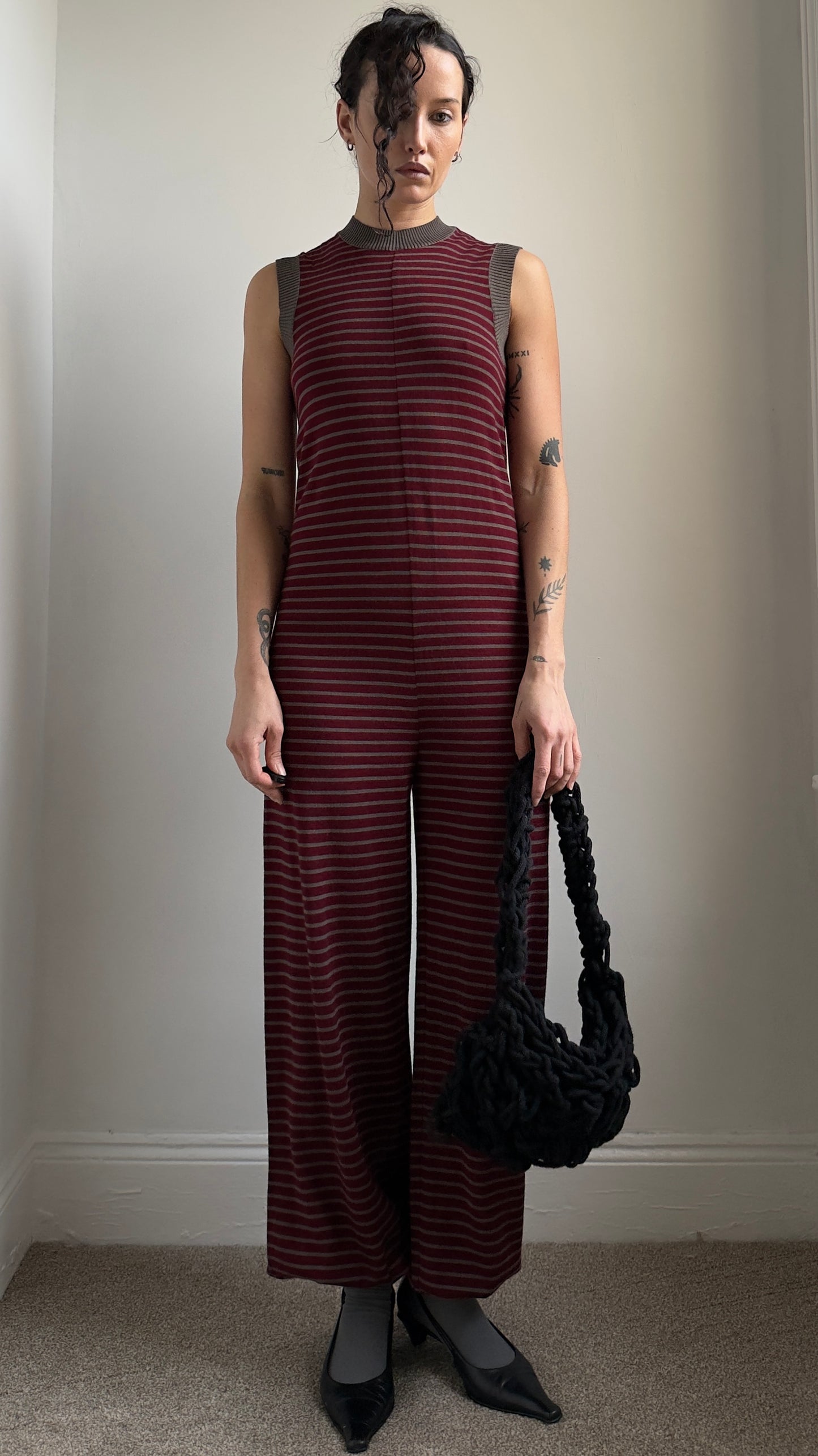 RARE 1995 JUNYA WATANABE STRIPED JUMPSUIT / UK 8-10