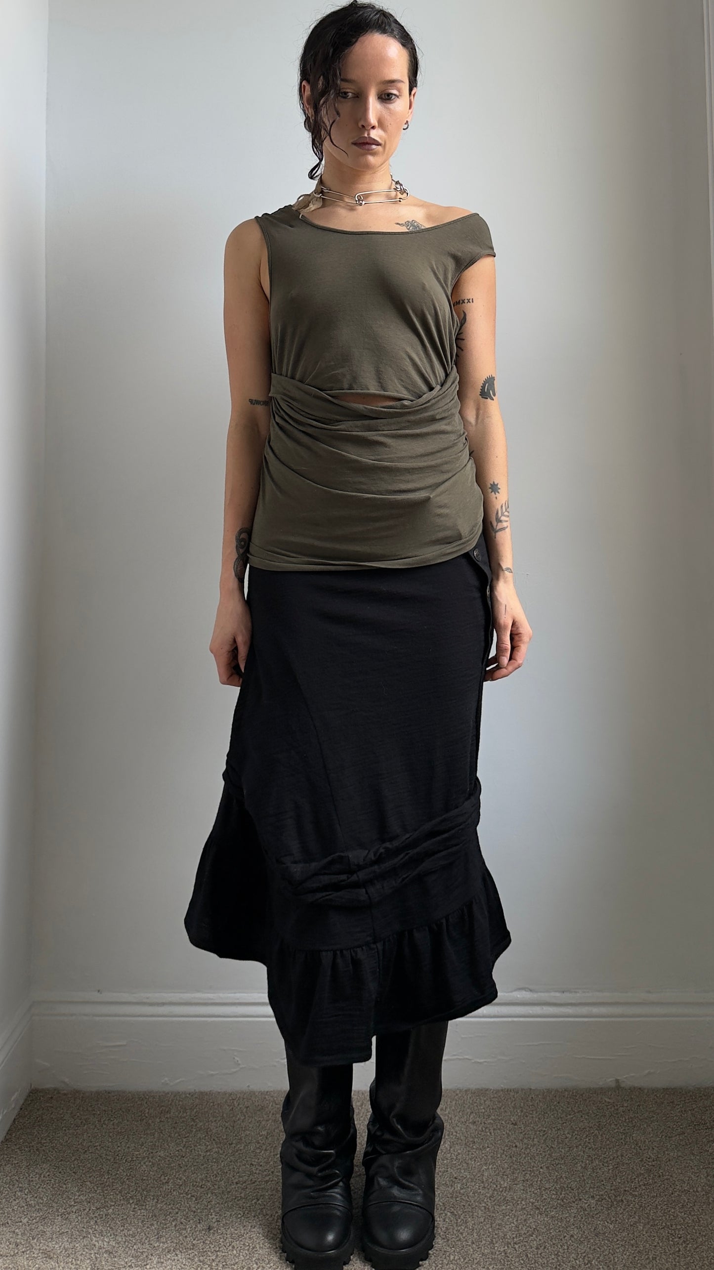 EARLY 2000S PLEIN SUD GATHERED VEST / UK 8