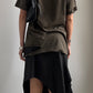 EARLY 2000S COP COPINE ASYMMETRICAL PLEATED SKIRT / 28"-35" WAIST OR HIPS