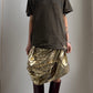 RARE EARLY 2000S COMME DES GARCONS DECONSTRUCTED FOIL SKIRT / W; 27"