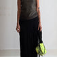 90S KAAT TILLEY SLINKY PLEATED KNIT MAXI SKIRT / UK 8-10