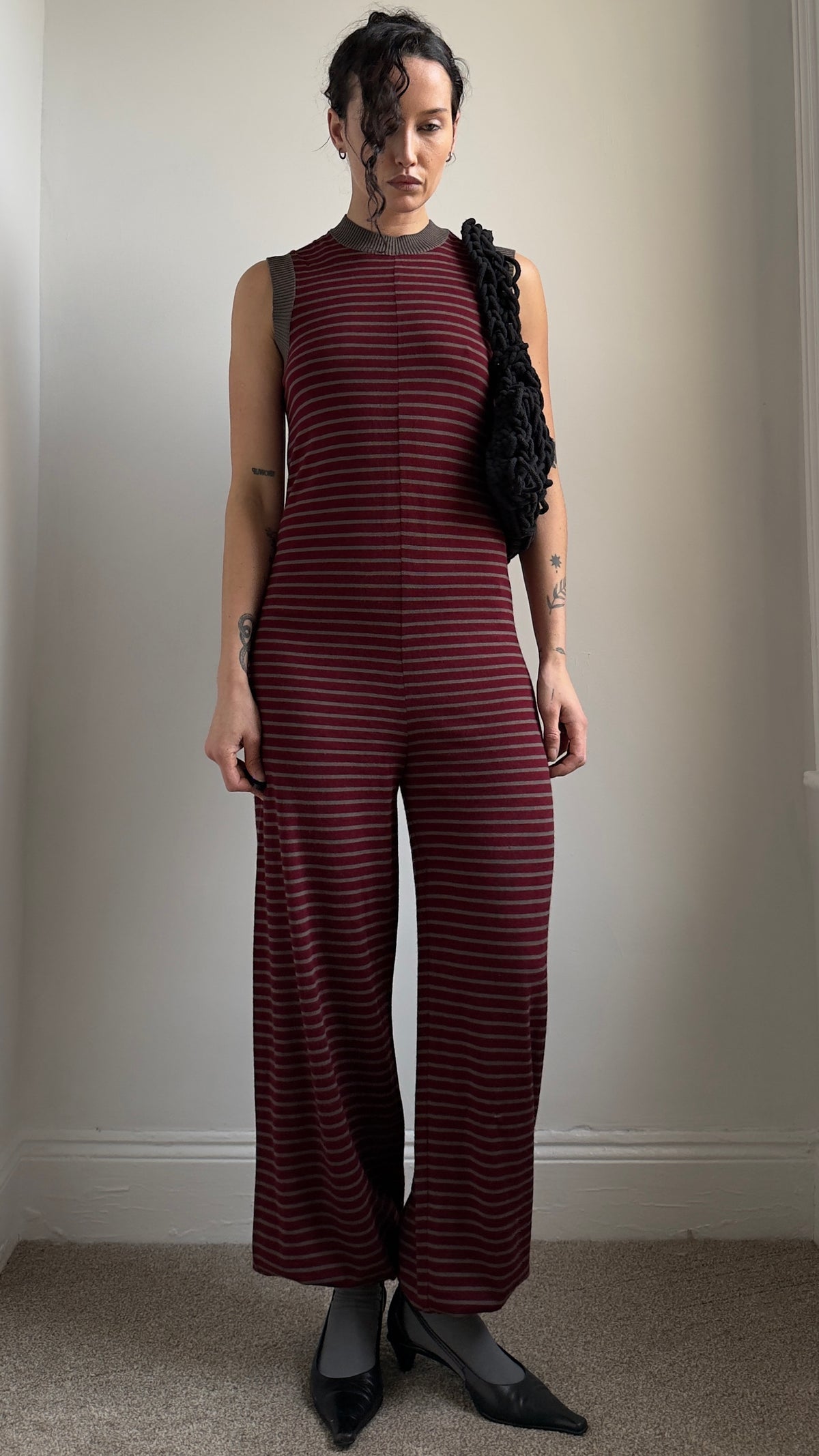 RARE 1995 JUNYA WATANABE STRIPED JUMPSUIT / UK 8-10