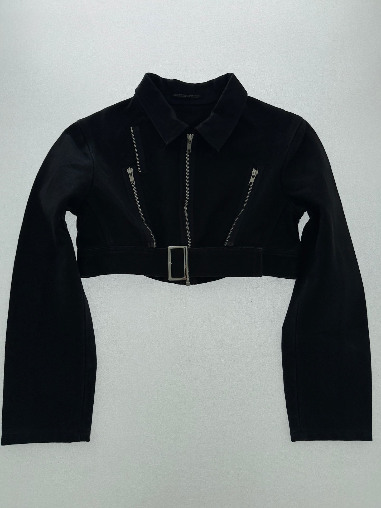 RARE S/S 94 YOHJI YAMAMOTO CROPPED FUNCTIONAL ZIP JACKET / UK 6-10