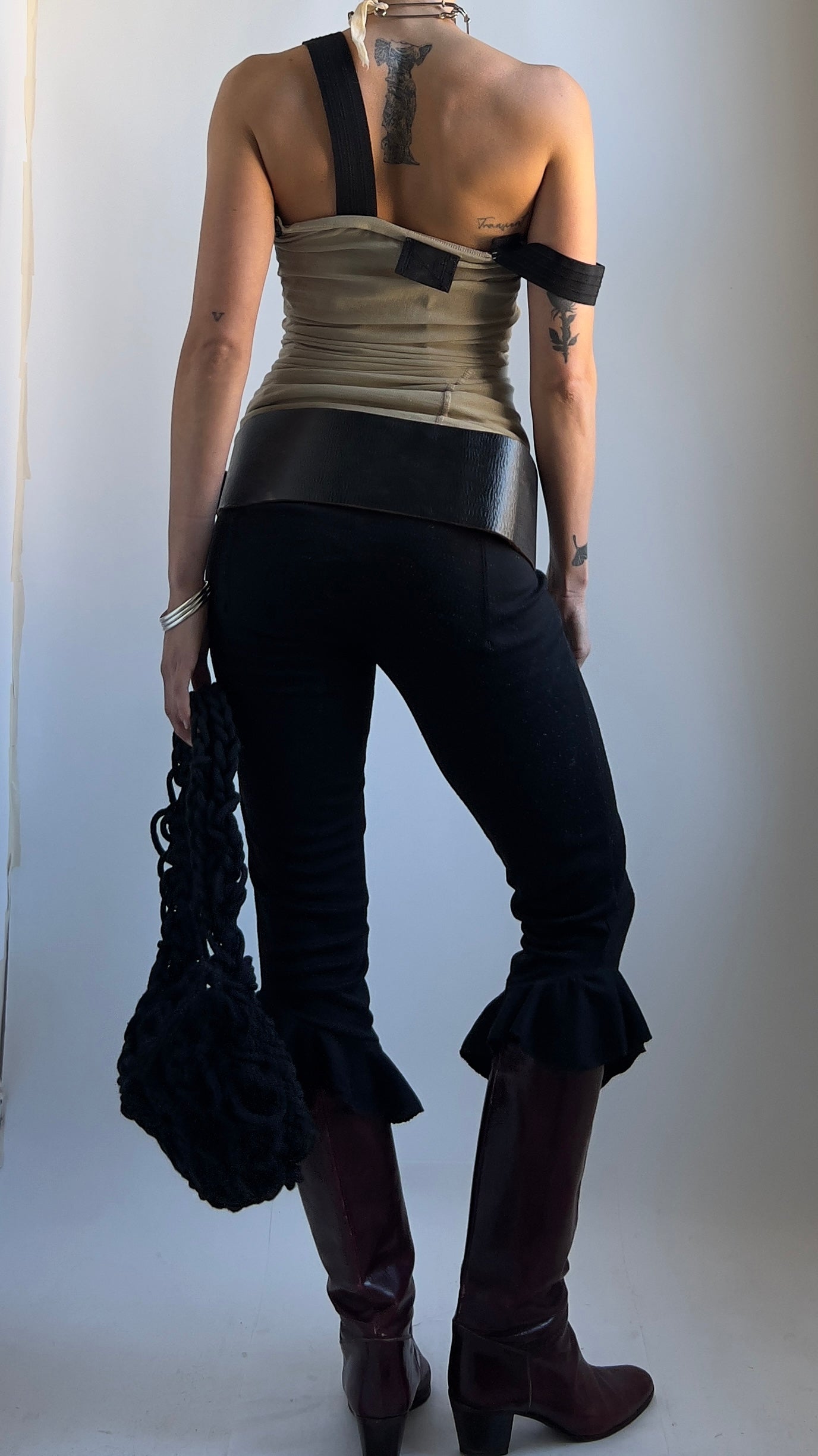 RARE EARLY 2000S D&G CORSET MESH TOP / UK 4